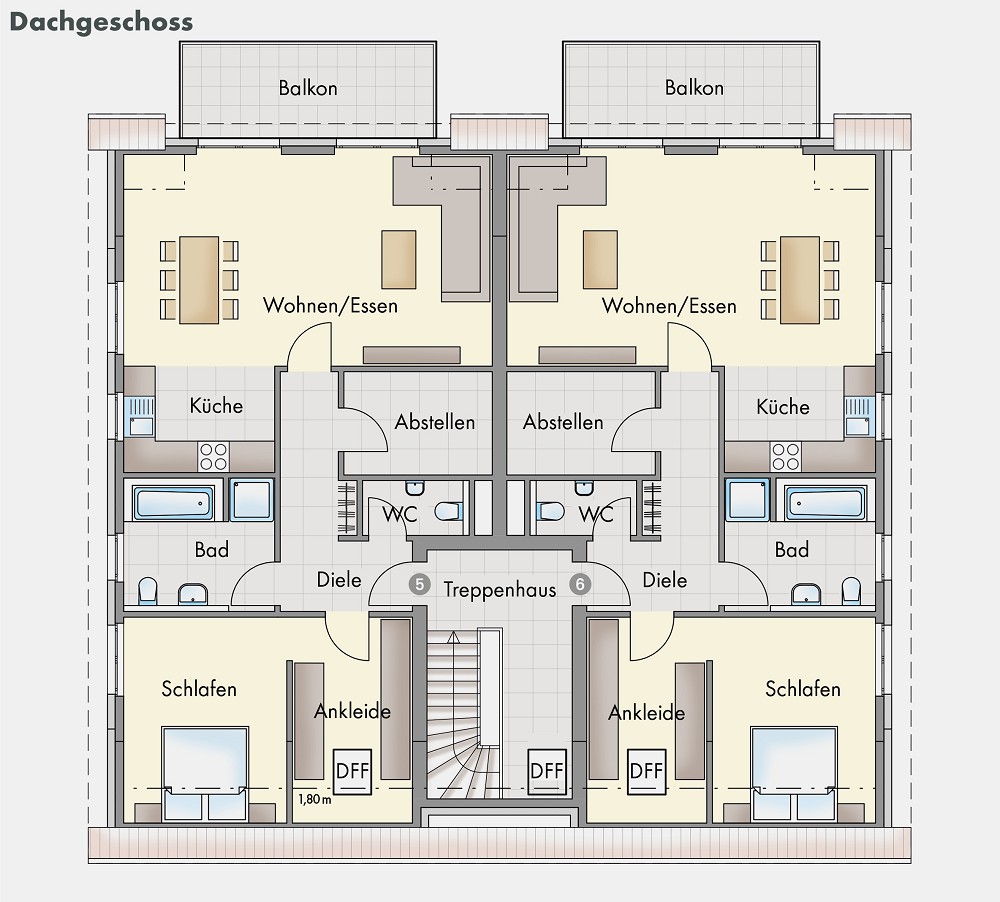 Grundriss Mehrfamilienhaus 6 Wohnungen - Test